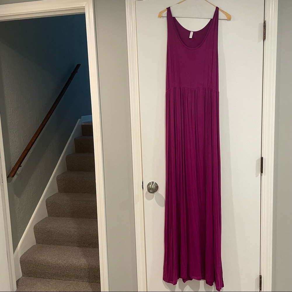 Magenta PinkBlush maxi tank maternity dress - M